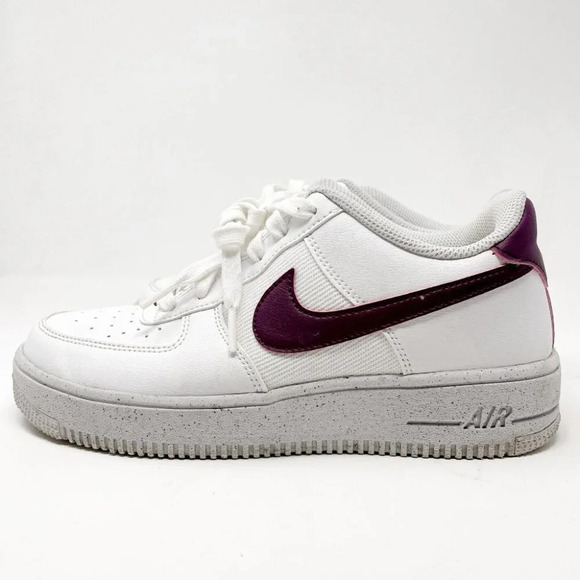 Nike Air Force 1  Crater Next Nature GS Sneaker Shoe White Sangria Burgundy 7.5 - Picture 7 of 10
